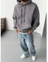 Gri Yıkamalı Oversize Kapişonlu Sweat