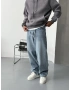 Buz Mavi Ekstra Bol Denim Baggy