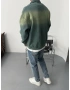 Yeşil Premium Eskitme Yarım Fermuar Sweat