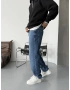 Mavi Yıkamalı Bol Kalıp Baggy Jean