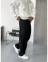 Siyah Paçası Ayarlanabilir Baggy Eşofman