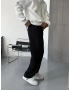 Siyah Paçası Ayarlanabilir Baggy Eşofman
