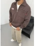 Kahve Yıkamalı Yarım Fermuar Oversize Sweat