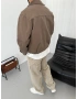 Kahve Premium Yaka Detay Trençkot