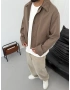 Kahve Premium Yaka Detay Trençkot