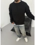 Siyah Basic Örme Oversize Triko Kazak