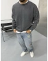 Antrasit Yıkamalı Oversize Sweat