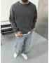 Antrasit Yıkamalı Oversize Sweat