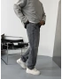 Gri Eskitme Bol Kalıp Baggy Jean