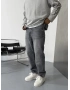 Gri Eskitme Bol Kalıp Baggy Jean