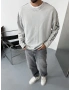 Gri Yıkamalı Kol Baskılı Oversize Sweat