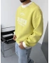 Sarı Baskı Detay Oversize Sweat