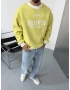 Sarı Baskı Detay Oversize Sweat