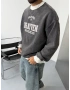 Antrasit Baskı Detay Oversize Sweat