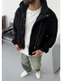 Siyah Premium Oversize Peluş Ceket