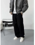 Siyah Gabardin Ekstra Bol Baggy