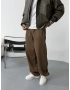 Kahve Gabardin Ekstra Bol Baggy Pantolon