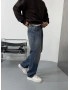 Eskitme Mavi Premium Baggy Jeann