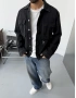 Siyah Eskitme Aksesuar Detay Denim Ceket