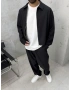 Siyah Premium Kumaş Casual Takım