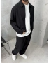 Siyah Premium Kumaş Casual Takım