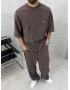 Kahve Premium Yıkamalı Oversize Eşofman Takım