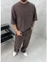 Kahve Premium Yıkamalı Oversize Eşofman Takım