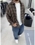 Kahve Kareli Pamuk Kumaş Oversize Gömlek
