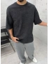 Siyah Yıkamalı Oversize T-Shirt