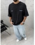 Passion Siyah Yıkamalı Oversize T-Shirt