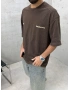 Passion Kahve Yıkamalı Oversize T-Shirt