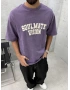 Soulmate Mor Yıkamalı Oversize T-Shirt