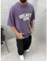 Soulmate Mor Yıkamalı Oversize T-Shirt
