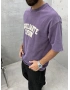 Soulmate Mor Yıkamalı Oversize T-Shirt