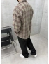 Kahve Ekose Pamuk Oversize Gömlek