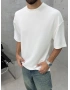 Beyaz Modal Yırtmaçlı Oversize T-Shirt