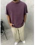 Day Bordo Yıkamalı Oversize T-Shirt