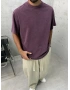 Day Bordo Yıkamalı Oversize T-Shirt