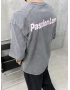 Passion Gri Yıkamalı Oversize T-Shirt