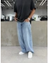 Buz Mavi Yıkamalı Denim Süper Baggy