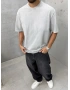 Gri Basic Yıkamalı Oversize T-Shirt