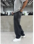 Eskitme Siyah Çizgi Detay Baggy Jean