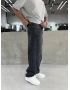 Eskitme Siyah Çizgi Detay Baggy Jean