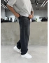 Eskitme Siyah Çizgi Detay Baggy Jean