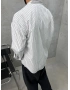 Beyaz Daily Çizgili Oversize Gömlek