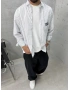 Beyaz Daily Çizgili Oversize Gömlek