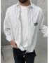 Beyaz Daily Çizgili Oversize Gömlek