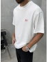 XV Beyaz Baskılı Oversize T-Shirt