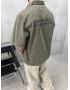 Haki Yıkamalı Oversize Kısa Kollu Gömlek
