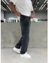 Siyah Eskitme Nakış Detay Baggy Jean